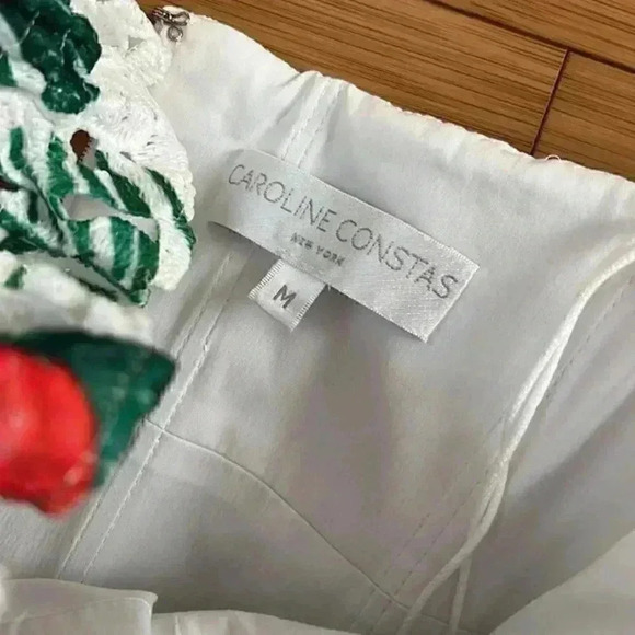 NWOT CAROLINE CONSTAS HELENA PRINTED LACE TIERED DRESS  medium made New York - Picture 5 of 9